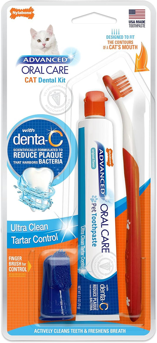 Nylabone Advanced Oral Care Cat Dental Kit Original (3 Count)