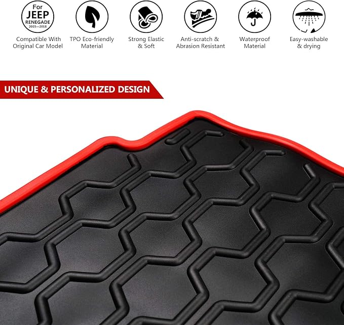 Cartist Cargo Liner Compatible with 2015-2024 Jeep Renegade Trunk Mat Car Rear Boot Liner