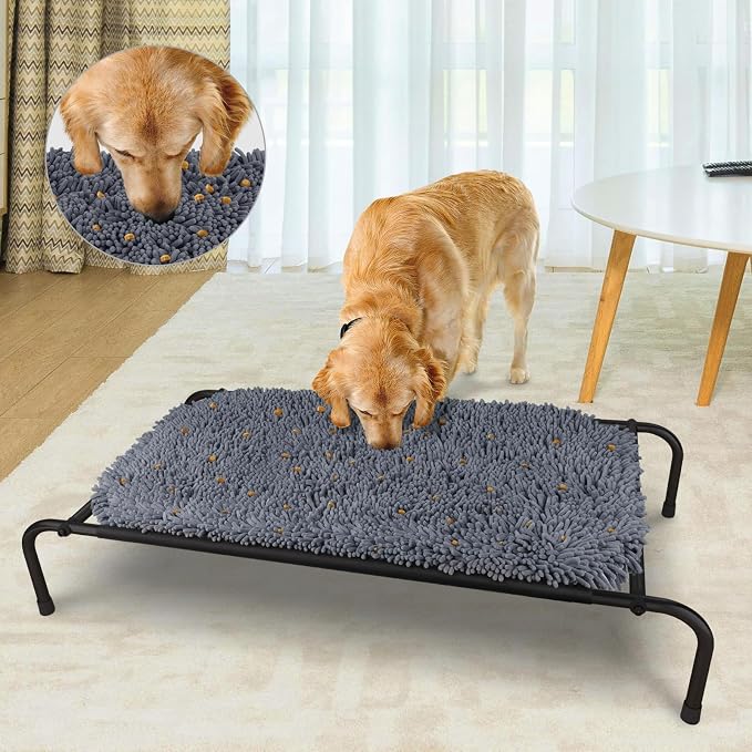 Rundik Snuffle Mat for Dogs, Interactive Puzzle Toys Feeding Games for Pets | 23'' x 40'' Elevated Sniff Mat for Boredom Helps Slow Eating and Keep Busy Encourages Natural Foraging Skills Stress Relief