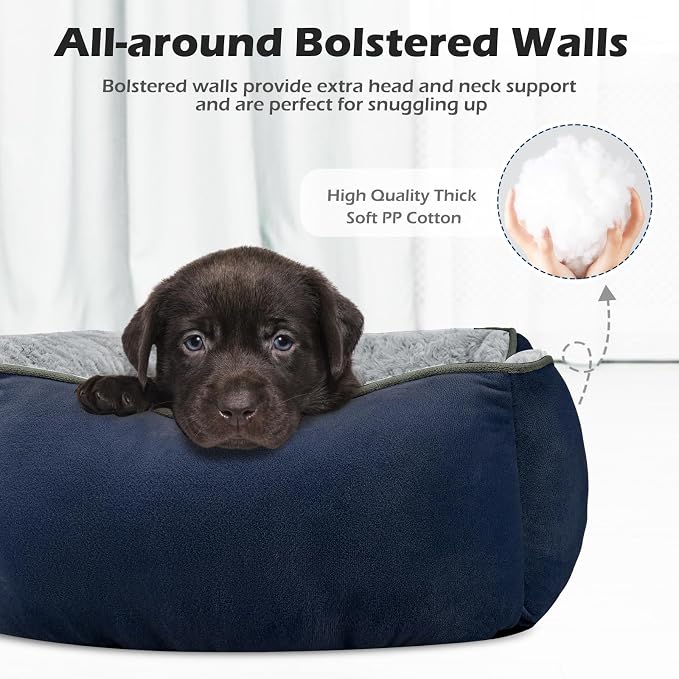 X-Large Dog Bed Rectangle Washable Orthopedic Soft Calming Sleeping Durable Pet Cuddler with Anti-Slip Bottom