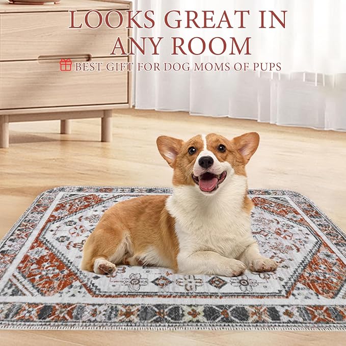 Homimp Washable Pee Pads for Dogs, 4 Pack Reusable Puppy Pads Waterproof,Absorbent and Leakproof Dog Pee Pads,Non Slip Puppy Training Pads, Pet Mat for Floor, Crate, Couch, Whelping, Brown 18"x24"
