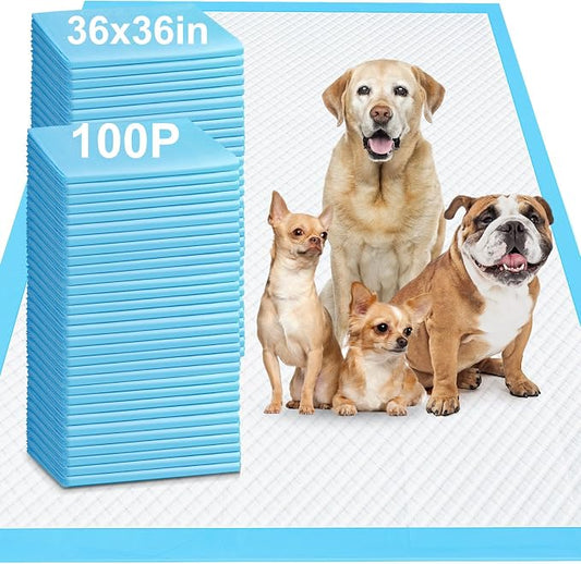 Gimars 4XL 36"x36" Thicken Heavy Absorbent Dog Pads 100 Pack - Jumbo Disposable Wee Wee Pads Quick Dry Leakproof Pee Pads for Dogs, Cats, Rabbits Pets
