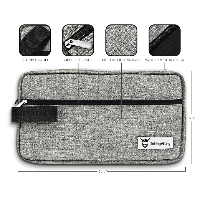 Striking Viking Grooming Kit - Premium Care Products for Men with Beard Shampoo, Oil, Balm Butter, Brush, Wooden Comb, Mustache Scissors & Toiletry Bag | Premium Care Products for Men with Beard Shampoo, Oil, Balm Butter, Brush, Wooden Comb, Mustache S...
