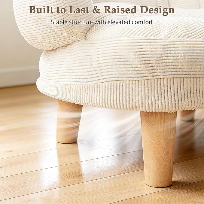 White Cat Sofa Bed, Furniture Style Pet Couch with Pine Wood Legs | Removable Cotton Velvet Cover, Cozy Cushion Design, Stylish Home Décor Pet Furniture for Cats and Small Dogs