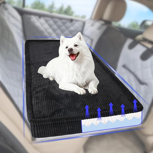 Loiion Dog Car Bed, Non-Slip Backseat Extender Pet Mat 50"x24.6"x4" | Removable, Washable Dog Bed With Waterproof Liner Protects Car Seats, Anti-Slip Travel Bed For Dogs