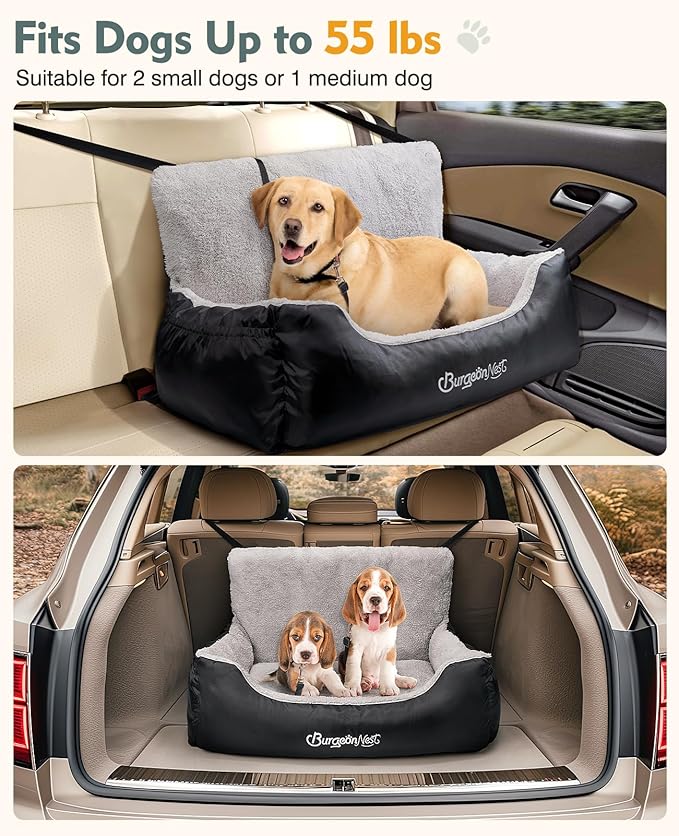 Dog Car Seat for Small Dogs & Cats Under 55 lbs,Black