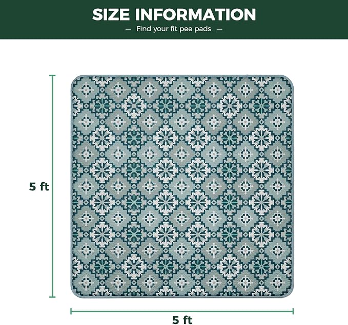 FXW Washable Pee Pads for Dogs, Super Absorbent, 63" Square, 1 Pack | Machine washable, Non-slip backing, Fits 24"H 8-Panel FXW Rollick/Homeplus Playpens