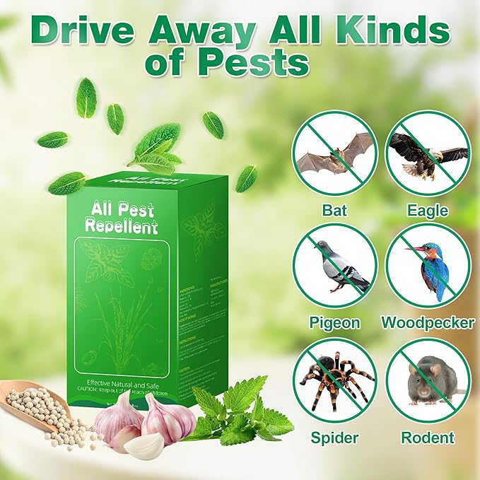 36 Pack Bat and Bird Repellent - Natural Peppermint Oil Eagle Repellent for Attic Indoor Outdoor Patio Garden Porch, Pet and Family Safe, Ready to Use, Brown