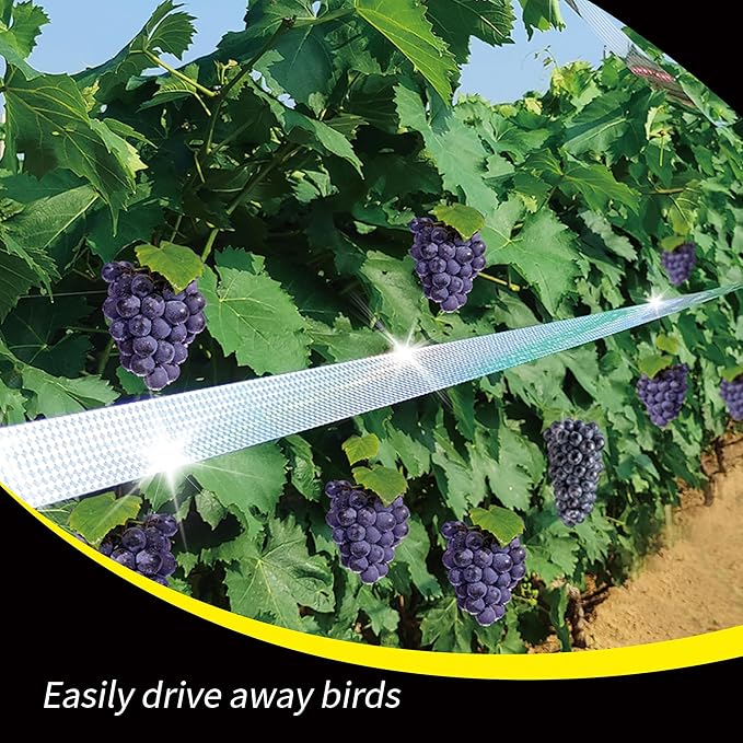 Bird Scare Tapes 350FT*2 Reflective Flash Tape for Birds, Bird Scare Device Double Side Ribbon Scare Birds Away for House, Garden, Yard, Orchard, Patio, Outdoor
