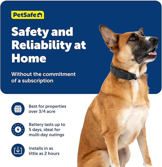 PetSafe Guardian GPS Dog Fence - Advanced AccuGuard Technology - Wireless Virtual Fence - No Subscription Required - Waterproof Collar with Long Lasting Battery - Easy to Set Up