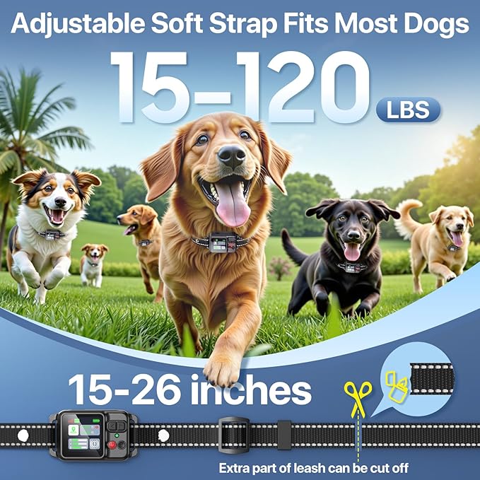 PRTRFLC GPS Wireless Dog Collar Fence System,Invisible Electric Fence for Dogs,Adjustable Range 49-6561ft,3 Training Mode,Rechargeable,Waterproof,Pet Containment System for Outdoor Use (Deep Black)