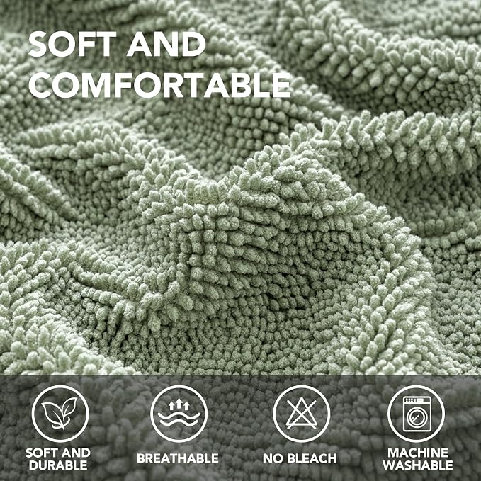 H.VERSAILTEX Non Slip Pet Couch Cover Chenille Dog Bed Protector Thick Soft Sofa Slipcover Pet Friendly Washable Couch Cushion Covers for Pets (40" x 50", Sea Foam)