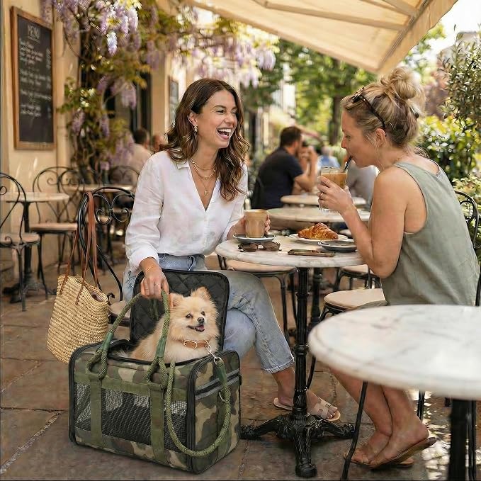 Soft-Sided Dog & Cat Carrier | for Car Rides, Vet Visits, Errands & Daily Outings | Fits Small Dogs & Cats Up to 15 lbs | 18" L x 11.5" H | Yorkies, Chihuahuas & More