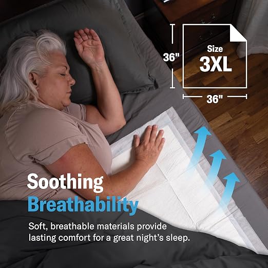 Chucks® MAX Hospital Bed Pads Disposable Adult 36 x 36 Breathable Incontinence Pads - XXX-Large Pee Pads for Adults - Heavy Duty 10X Absorbency Underpads - 400 Lbs. Patient Repositioning [20 Count] | Breathable Incontinence XXXL Large Pee Pads for Adul...