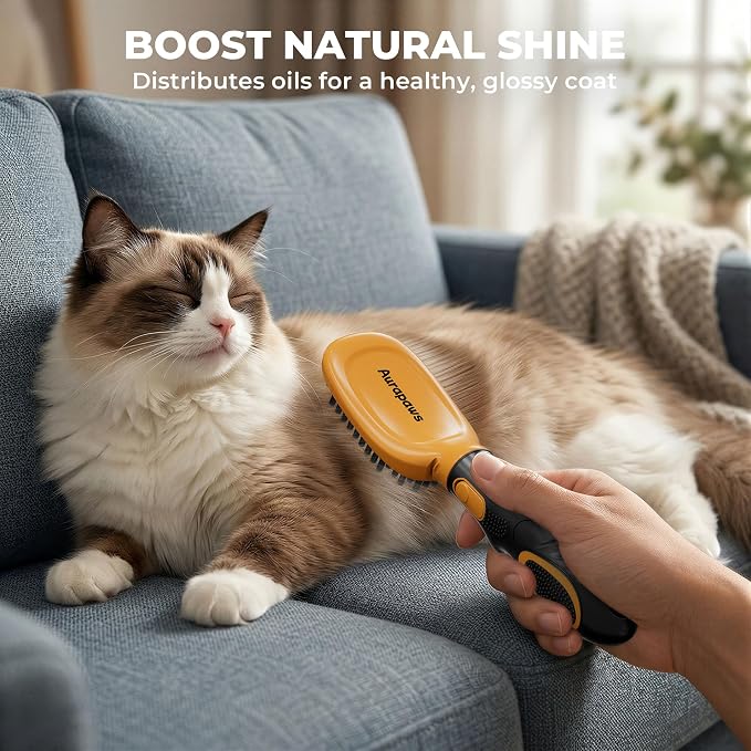 Deshedding Dog Brush Grooming Kit for Dogs Cats, All Hair Types | 6-in-1 Interchangeable Heads for Short, Medium & Long Coats, Reduce Loose Fur, Gentle Deshedding, Undercoat & Knot Detangling