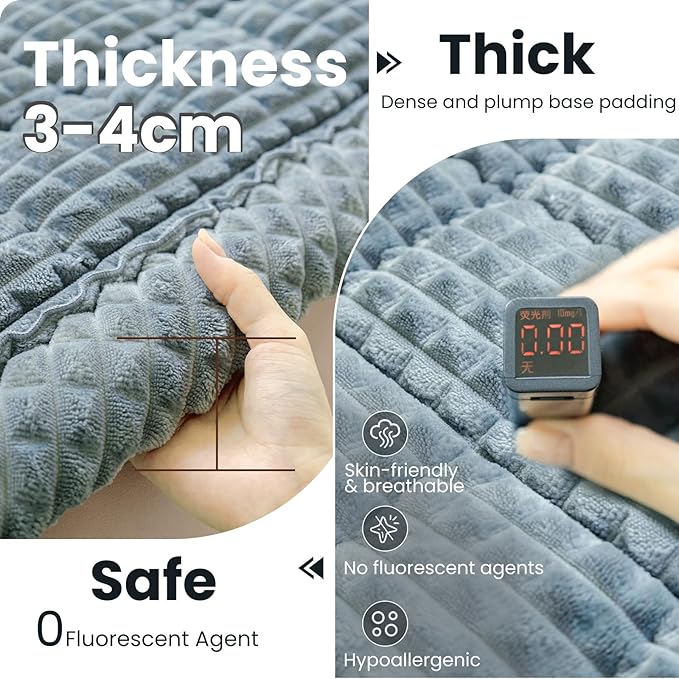 Couch Cover for Dogs Washable, Non-Slip Pet Couch Covers for Sofa, Fuzzy Dog Couch Cover Blanket Thick Soft Plush for Furniture Protector (Blue Gray, 27.6" x 47.2"/70 x 120cm)