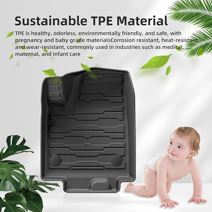 SMABEE Floor Mats Cargo Liner for Chevy Blazer EV & Honda Prologue 2024 2025 2026 All Weather Floor Liners for Blazer EV Prologue Accessories Trunk Mat TPE 1st& 2nd Row Car Mats Black