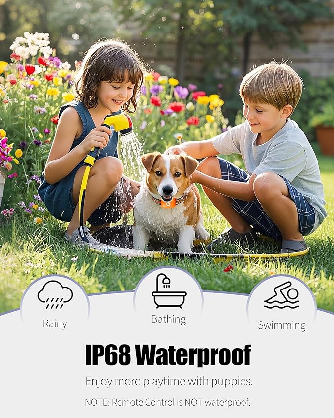 Dog Shock Collar with Remote - Rechargeable 2600FT Dog Training Collar for 10-120lbs Dogs, IP68 Waterproof Dog E-Collar with Beep, Vibration, Shock, Security Lock, Orange