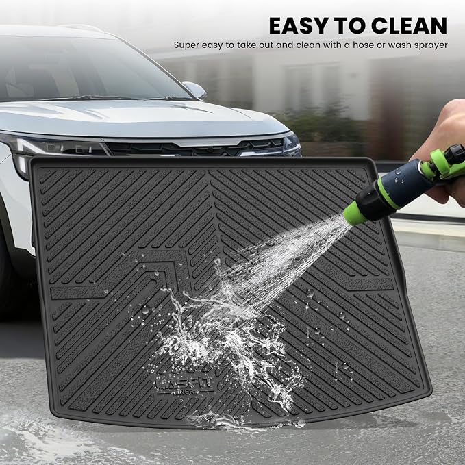 LASFIT Cargo Mat for Kia Seltos 2021-2026 (Only Fit with Cargo Floor in the Lower Position), All Weather TPE Custom Fit Car Trunk Mat Cargo Liners Accessories, Black