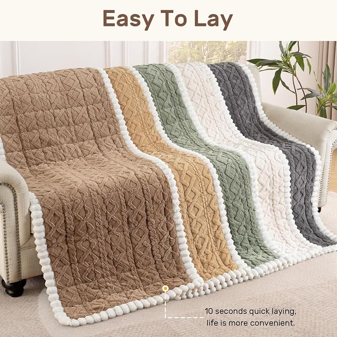 Couch Cover for Dogs, Washable Non Slip Sofa Covers for 3 Cushion Couch Pet Friendly Fuzzy Sofa Protector&Bed Mat for Pets (27.6"x82.7" Light Brown)