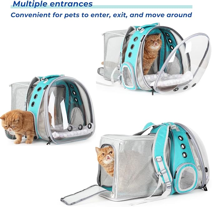 Expandable Cat Backpack Carrier for Large Cats & Small Dogs - Airline Approved Pet Bubble Backpack with Dual-Side Expansion, Perfect for Travel, Hiking & Outdoor Adventures, Up to 16lbs