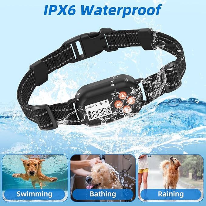 GPS Wireless Dog Fence, Electric Pet Fence System, IPX6 Waterproof Collar, Beep Vibration Shock Correction, for Dogs Over 18 Lbs