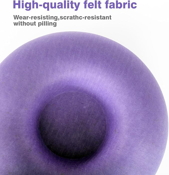 Cat Tunnel Bed for Indoor Cats with 3 Toys, Scratch Resistant Detachable and Washable Large Donut Cat Bed, Available in All Seasons (Purple, L(24x24x11))
