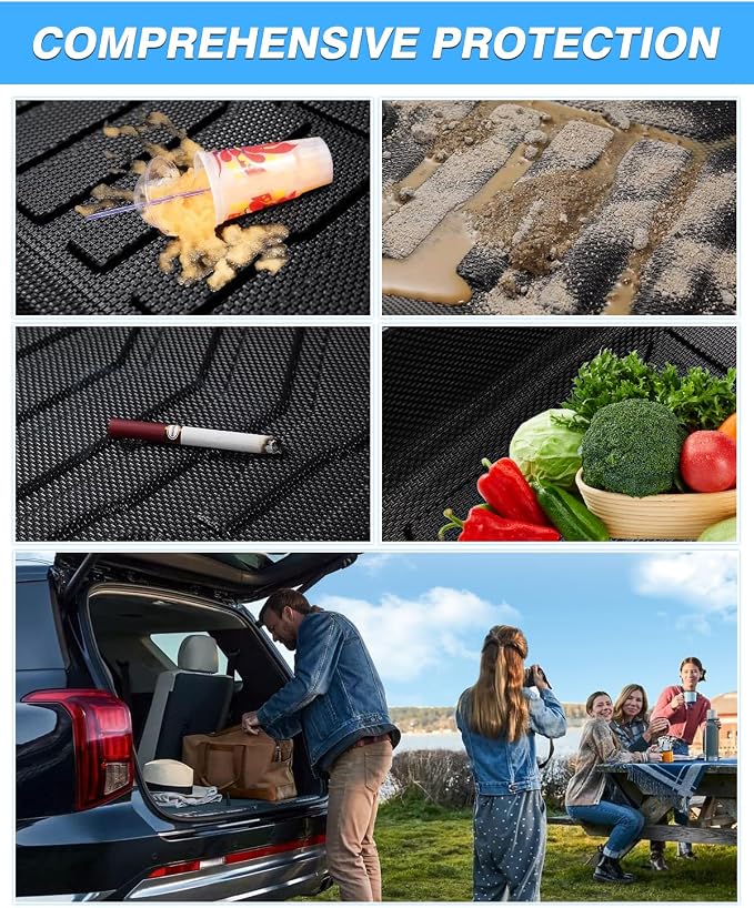 Powerty Truck Bed Mat for Ford Maverick (Gas & Hybrid XL/XLT/Lariat Models) 2022 2023 2024 2025 2026 Accessories All Weather Truck Bed Liner TPE Pickup Bed Mat Black