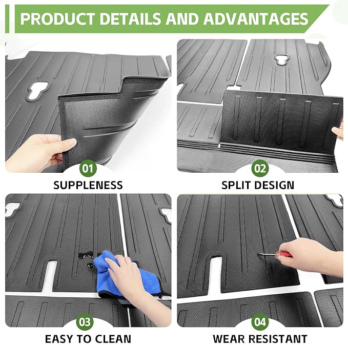 Cargo Liners for 2023-2025 Honda CRV CR-V Trunk Mat with Seat Back Cover Accessories, All Weather Rear Cargo Mat Backrest Protector(Only for Upper Deck)