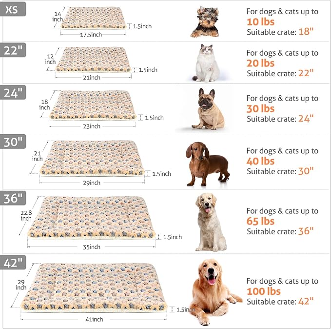 Mora Pets Dog Crate Pad Bed Ultra Soft Pet Mat Star Print Brown 23 x18 Inch | Washable Crate Mat for Small Medium Large Dogs, Reversible Fleece Dog Crate Kennel Mat Flat Cat Bed Liner