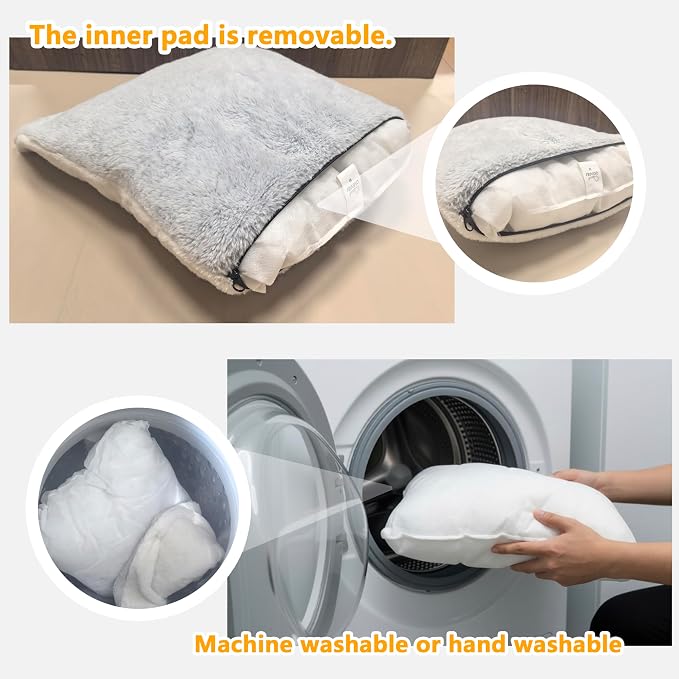 cat Bed cave-cat beds for Indoor Cats,Soft and Comfortable,Cute cat House,with Removable Washable Cushioned Pillow,Enclosed cat Bed,Kitty pet hut、Hideaway,Small Dog Tent,Grey