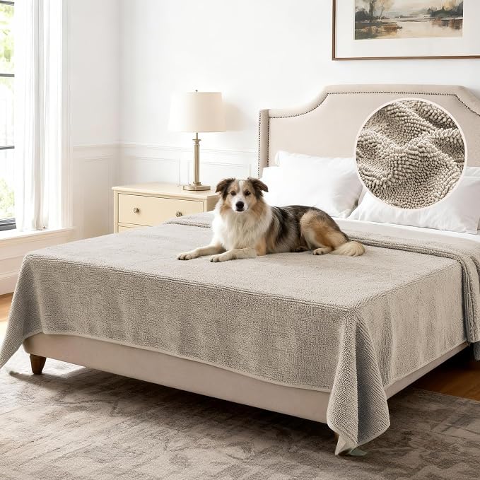 H.VERSAILTEX Non Slip Pet Couch Cover Chenille Dog Bed Protector Thick Soft Sofa Slipcover Pet Friendly Washable Couch Cushion Covers for Pets (68" x 82", Island Fossi)