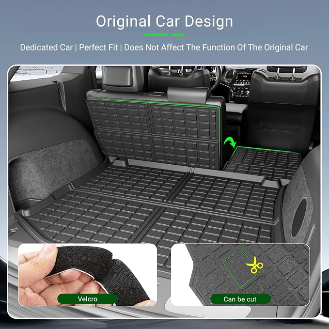 xipoqix Cargo Mat Backrest Mat Compatible with 2011-2021 Jeep Grand Cherokee Cargo Liners Back Seat Protector Replacement for 2011-2021 Jeep Grand Cherokee Accessories (Trunk Mat+Backrest Mats)