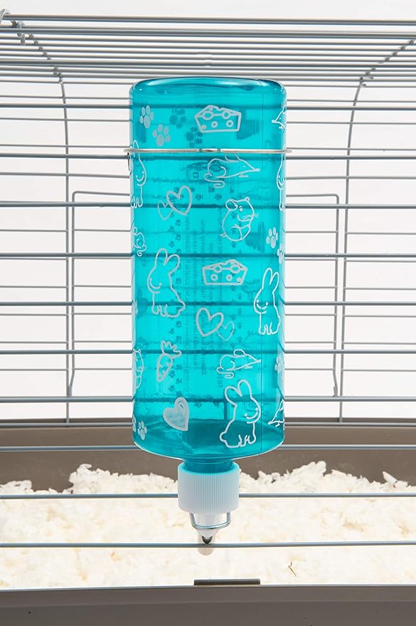 Lixit Standard Cage Water Bottles for Rabbits, Ferrets, Guinea Pigs, Hamsters, Rats, Mice and Other Small Animal's (32 Ounce, Blue)