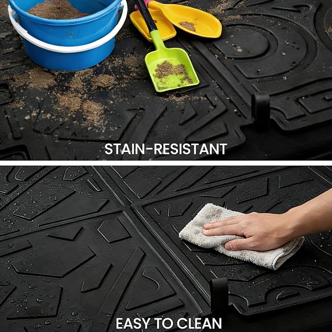 Cargo Mat Backrest Mats for Jeep Wrangler JL 2018-2025 2026 Unlimited 4-Door (Not fit JK/4XE/2-Door), All Weather TPE Cargo Liner Trunk Mat Accessories (Cargo Mat with Backrest Mat)