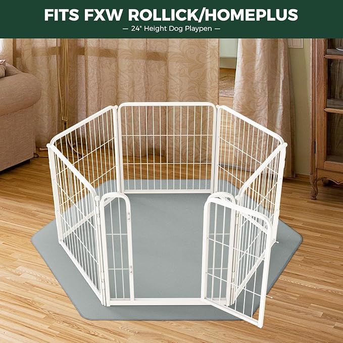 FXW Washable Pee Pads for Dogs, Super Absorbent, 31" Hexagon, 1 Pack | Machine washable, Non-slip backing, Fits 24"H 6-Panel FXW Rollick/Homeplus Playpens