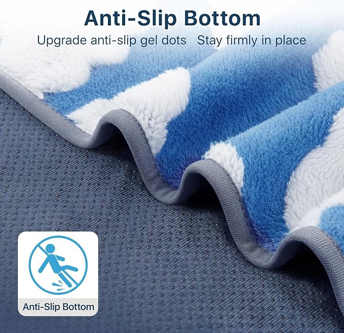 LOOBANI 4 Pack Washable Pee Pads for Dogs, Floor, 30"x34",Blue | Fast Absorbent Reusable Dog Mat, Non-Slip & Waterproof Pet Whelping Pads For Puppy Playpen, Whelping Box, Potty Training