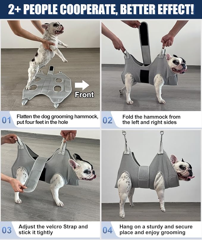 Kkiimatt Dog Grooming Hammock,XX-Large Hammock for Nail Trim, Hanging Harness for Nail Trimming,Dog Sling Restraint Holder for Pet Grooming Suspension Hanger with Thick Fabric Neck Support