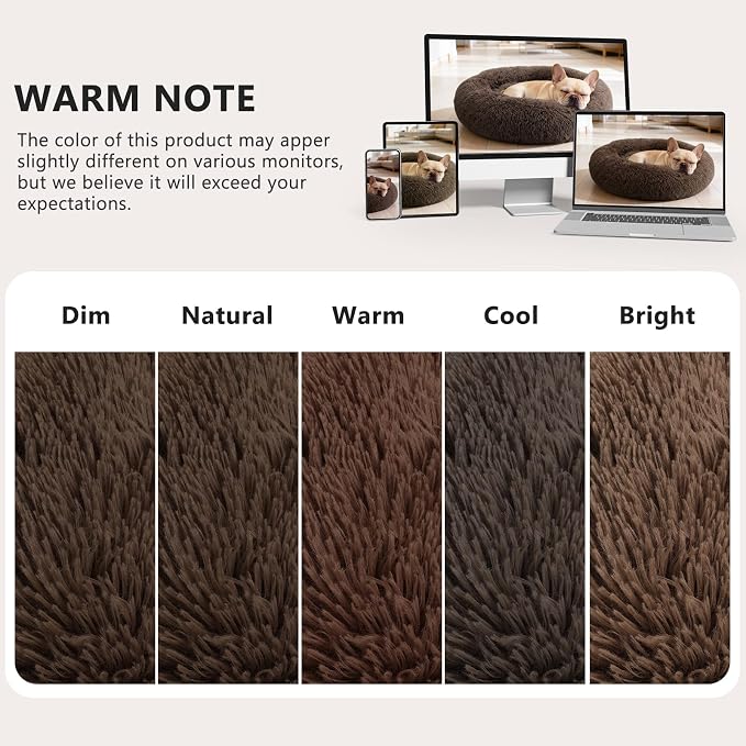 MIXJOY Orthopedic Dog Bed Comfortable Donut Cuddler Round Pet Beds Ultra Soft Washable Dog and Cat Cushion (20''/23''/27''/30'') (27'', Coffee)