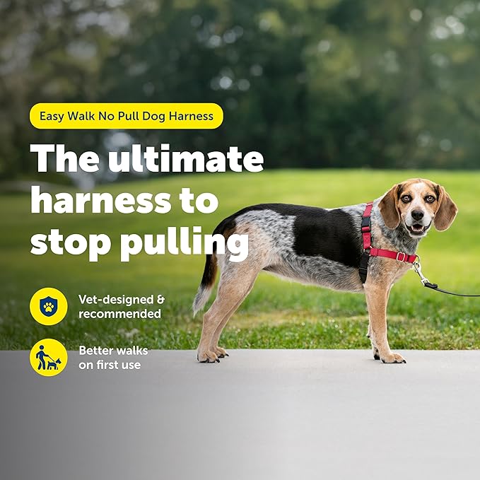 PetSafe Easy Walk Harness, No Pull Dog Harness, Red, Small/Medium | Patented Martingale Loop Gives Gradual Shoulder Pressure to Stop Pulling, Front-Chest Leash Clip Prevents Gagging