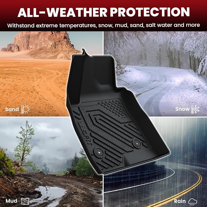 LASFIT Floor Mats & Cargo Mat(Lower Position) for Buick Encore GX 2020-2026(Only Fit FWD), TPE All Weather Custom Fit 1st & 2nd Row Rubber Car Mats and Cargo Liner for Buick Accessories, Black