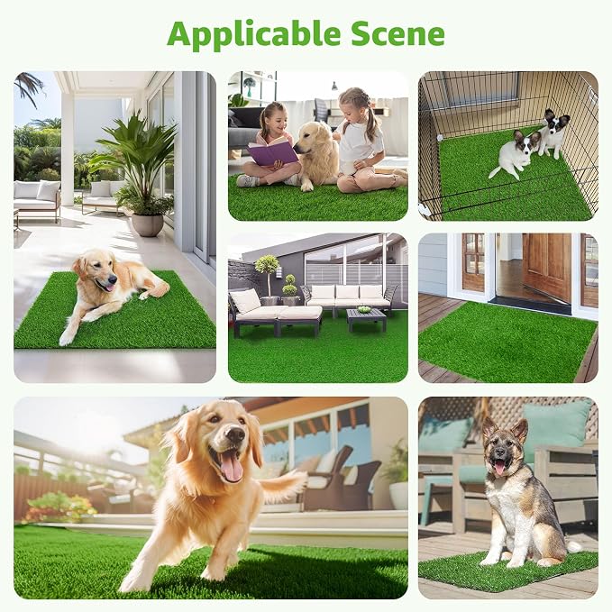 Artificial Grass Pad 59"x 39.4" 1 Pack, Fake Grass Mat Potty Training | Easy to Clean, with Drainage, Reusable, Realistic, Pet Friendly, Turf Grass Mat, for Apartment, Balcony, Indoor Outddor Use