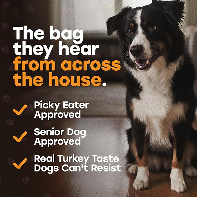 Turkey Day Treats & Meal Topper – Freeze-Dried Turkey Dog Treats, Kibble Mixer with Pumpkin & Sweet Potato – 30% Single Protein, Grain-Free Training Treats – Made in USA, 5.5 oz
