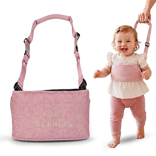Step Premium Baby Walking Harness - Petal (30% Cotton/70% Polyester) - Ergonomic Toddler Walking Assistant Vest with Height-Adjustable Padded Handles