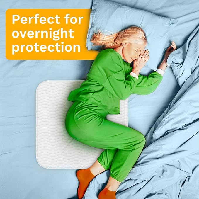 Washable Underpads - Large Bed Pads for use as Incontinence Bed Pads, Reusable Pet Pads, Great for Dogs, Cats, Bunny, Seniors Bed Pad (Pack of 10 - 34x36), Blue