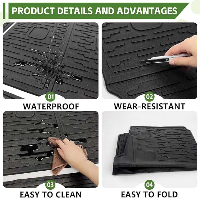Cargo Liners for 2021-2025 Jeep Wrangler JL Unlimited 4XE 4 Door,Trunk Mat with Seat Back Cover Accessories All Weather Rear Cargo Mat Backrest Protector for 4XE (Not for 4X4 Gas Type)