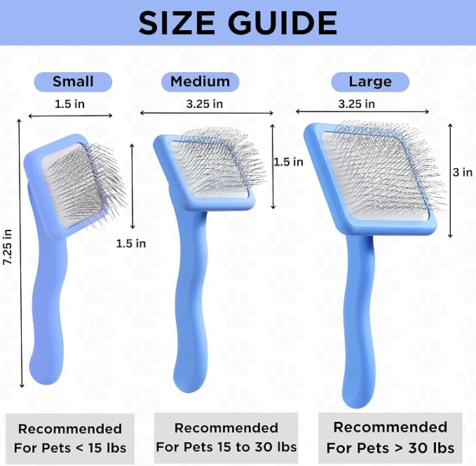 Slicker Brush for Dogs, Pet Grooming Brushes for Doodles & Poodles, Small | Best Brush For Long Haired Dogs, Dematting Comb & Deshedding Tools For Goldendoodle Coats, Puppy Matting Grooming Supplies
