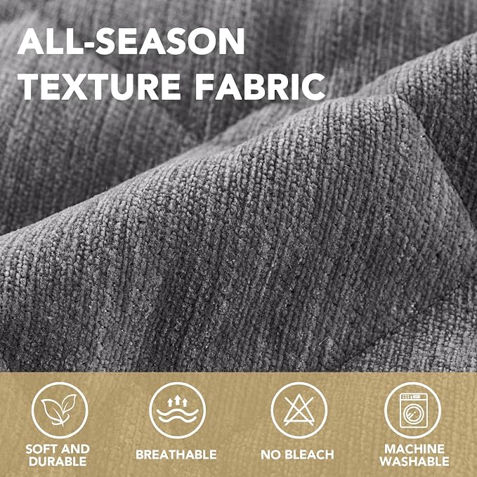 H.VERSAILTEX Chenille Couch Cover for Dogs Washable Soft Fuzzy Extra Large Sofa Slipcovers Sectional Sofa Cover Thick Pet Couch Cover Protector Non-Slip Dog Bed Cover(Light Grey, 28" x 134")