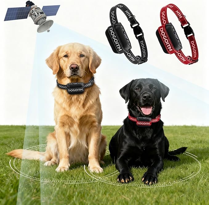 Wireless Dog Fence for 2 Dogs, GPS Dog Collar with 3 Warning Modes, Pet Containment System with Real-time Signal Updates, Electric Dog Fence Collar with Wide Adjustable Range