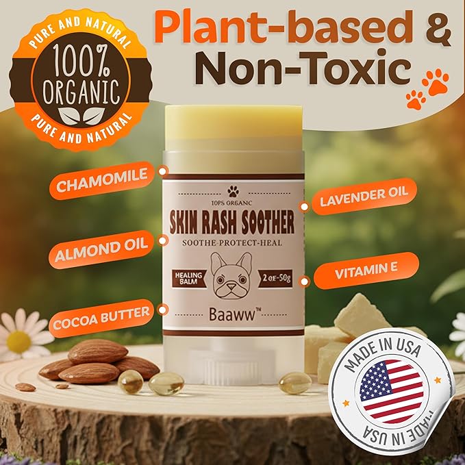 Dog Irritated Skin Relief - Hot Spot Soother Skin Treatment Moisturizer, Anti-Itch & Allergy Dog Lotion, All-Natural Rash Cream for Canines - Soothing Relief for Dry & Itchy Coat - Balm 2 oz